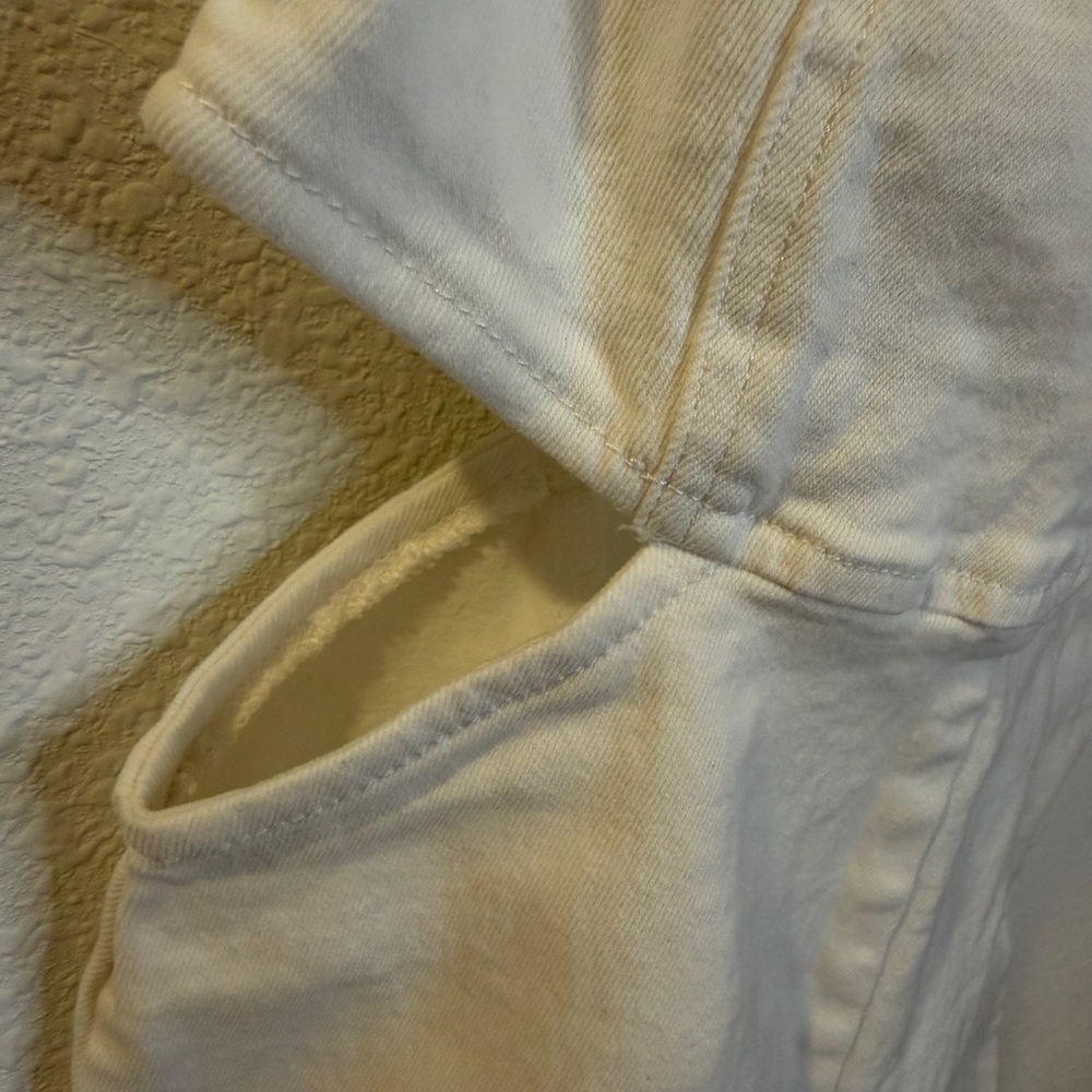 Windsor White Denim Cut Out Romper Small Puff Sleeve Casual Resort Vacation Chic - Picture 4 of 7